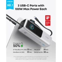 Anker Powerbank 25000mAh 165W USB-C kabl (siva) - Slika 2